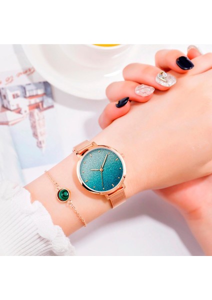 Pembe Kadın Saatler Yıldızlı Gökyüzü Elmas Metal Alaşım Lüks Kristal Moda Saat Bayanlar Bilezik Saatler Hediyelik Saat Relogio Feminino (Yurt Dışından) indirimleri