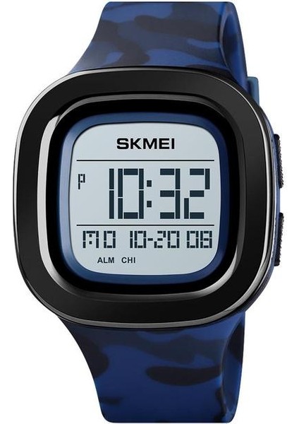 Mavi Camo Moda Spor Dijital Saat Skmeı Marka Kare LED Erkek Saatler Chrono Alarm Su Geçirmez Saat Kol Saatleri Relogio Masculino (Yurt Dışından)