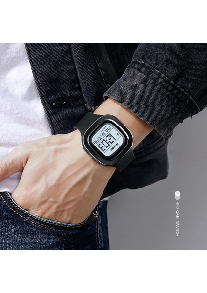 Mavi Camo Moda Spor Dijital Saat Skmeı Marka Kare LED Erkek Saatler Chrono Alarm Su Geçirmez Saat Kol Saatleri Relogio Masculino (Yurt Dışından)
