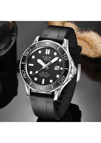 Altın Siyah 2022 Yeni Lıge Erkek Saatler Lüks Silikon Kayış Spor Su Geçirmez Kuvars Kol Saati Erkek Moda Dönen Çerçeve Tarih Izle (Yurt Dışından) modelleri