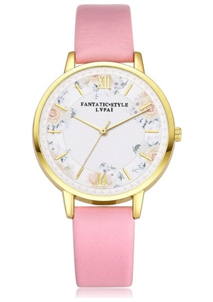 Pembe Lvpai Marka 5 Adet Moda Yeni Bilezik Saat Seti Kadın Bayanlar Kol Saati Çiçek Saatler Bayanlar Relogio Feminino Reloj Mujer (Yurt Dışından)