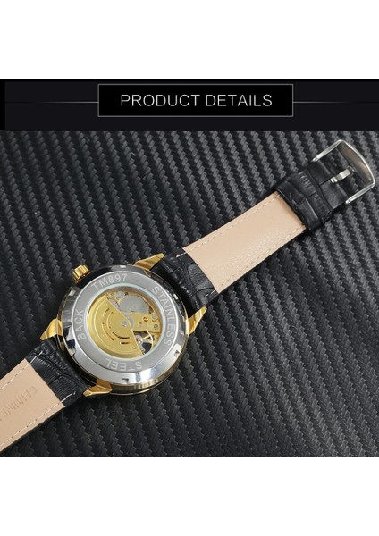 Kahve Altın Beyaz Kazanan Resmi Steampunk Kafatası Izle Erkekler Üst Marka Lüks Otomatik Mekanik Saatler Deri Kayış Rahat Erkek Saat (Yurt Dışından)