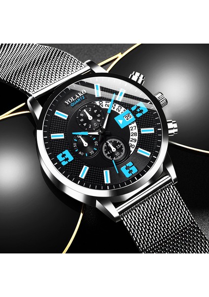 Gösterildiği Gibi 8 Moda Erkek Saatler Lüks Paslanmaz Çelik Hasır Kemer Kuvars Izle Erkekler Iş Rahat Deri Kayış Izle Relogio Masculino (Yurt Dışından) fiyatları