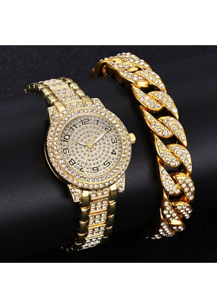 Altın Bilezik Ekle Yeni Altın Lüks Rhinestone Saatler Kadınlar Kristal Kuvars Bilezik Saatler Kol Saati Bayan Elbise Yeni Kol Saati Saat Relogios (Yurt Dışından) fiyatları