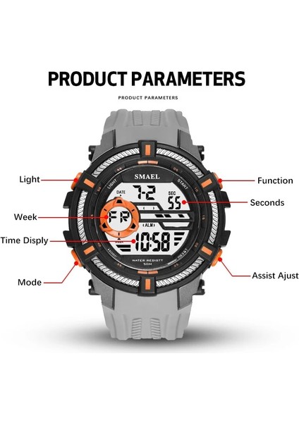 Siyah Mavi Smael Izle 50 M Su Geçirmez Spor Saatler Askeri Erkekler Büyük Arama S Şok Relojes Hombre Rahat LED CLOCK1616 Dijital Kol Saatleri (Yurt Dışından) fırsatları