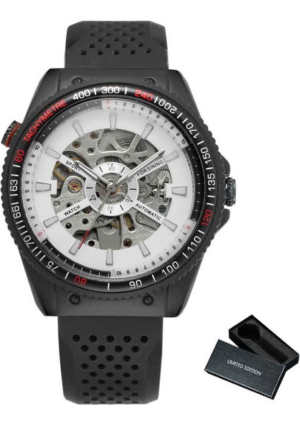 Bo Beyaz Forsınıng Otomatik Mekanik Izle Erkekler Silikon Kayış Spor Saatler Erkekler Için Moda Rahat 2020 Siyah Erkek Saat (Yurt Dışından)