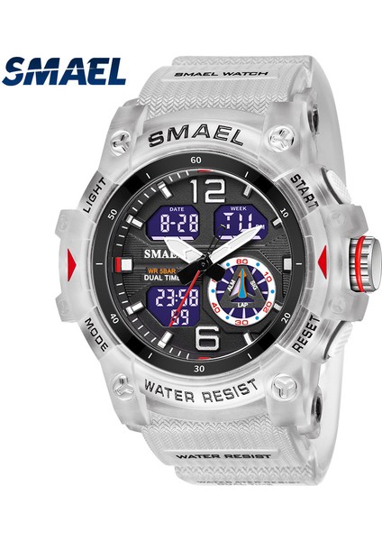 Beyaz Askeri Izle Kuvars Kol Saatleri Spor 50 M Su Geçirmez Çalar Saat Işık Analog Dijital Erkek Saatler 8007 Erkek Saatler Dijital (Yurt Dışından) fiyatları