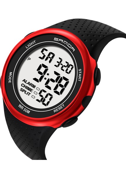 Kırmızı Sanda Moda Açık Spor Izle Erkekler Kadınlar Çok Fonksiyonlu Saatler Çalar Saat Chrono 5bar Su Geçirmez Dijital Saat Reloj Hombre (Yurt Dışından)
