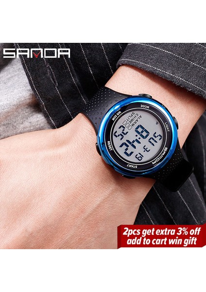 Kırmızı Sanda Moda Açık Spor Izle Erkekler Kadınlar Çok Fonksiyonlu Saatler Çalar Saat Chrono 5bar Su Geçirmez Dijital Saat Reloj Hombre (Yurt Dışından) fiyatları