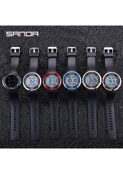 Kırmızı Sanda Moda Açık Spor Izle Erkekler Kadınlar Çok Fonksiyonlu Saatler Çalar Saat Chrono 5bar Su Geçirmez Dijital Saat Reloj Hombre (Yurt Dışından) indirimleri