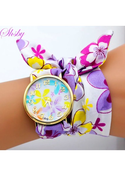 Hks 01 Shsby Marka Benzersiz Bayanlar Çiçek Kumaş Kol Saati Moda Kadın Elbise Izle Yüksek Kaliteli Kumaş Izle Tatlı Kızlar Bilezik Izle (Yurt Dışından) modelleri