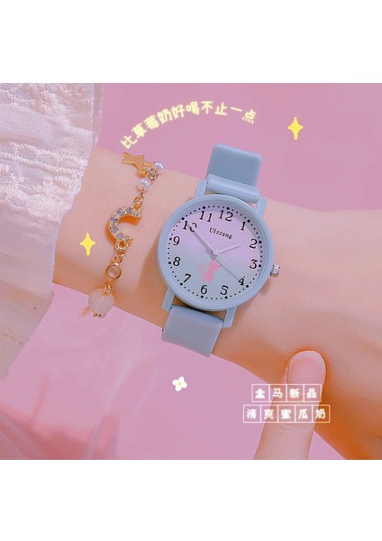 Pembe Kadın Izle Karikatür Jöle Kadranlı Bilezik Saatler Set Bayanlar Lastik Bant Kuvars Kol Saati Kadın Kadın Saat (Yurt Dışından) fırsatları