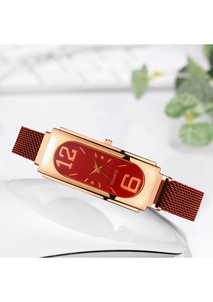 Mavi Yeni Moda Bayan Küçük Saatler Örgü Mıknatıs Toka Dikdörtgen Kuvars Izle Kadınlar Için Casual Bilezik Saatler Relogio Feminino (Yurt Dışından) indirimleri