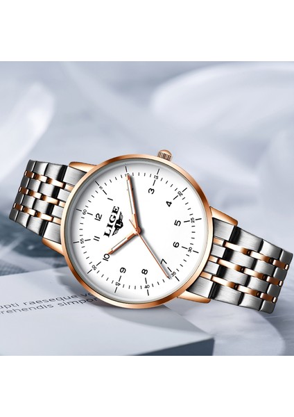 M Gül Altın Beyaz En Lüks Marka Lıge Bayan Izle Moda Bayanlar Yaratıcı Çelik Kadın Bacelet Izle Kadın Su Geçirmez Saat Relogio Feminino (Yurt Dışından) modelleri