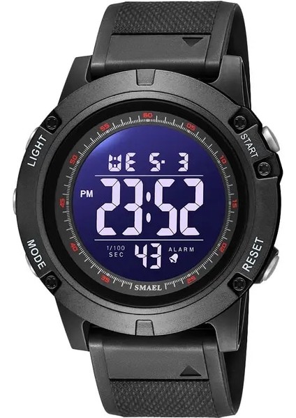 Siyah Smael Unisex Dijital Saatler Erkek Kadın Siyah Su Geçirmez Elektronik LED Ekran Kol Saati Tarihi Hafta Askeri Spor Izle Bayan (Yurt Dışından)