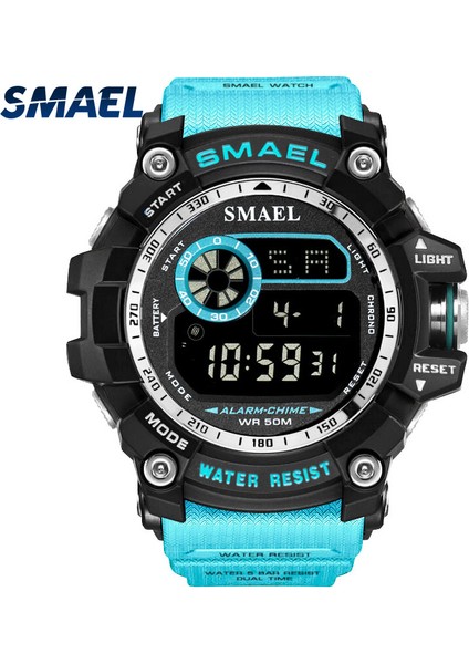 Gümüş Smael Dijital Saatler Erkekler Büyük Kadran Spor Izle Koşu 50 M Su Geçirmez LED Saat Dijital Saat Işık 8010 Erkekler Dijital Saat Spor (Yurt Dışından)