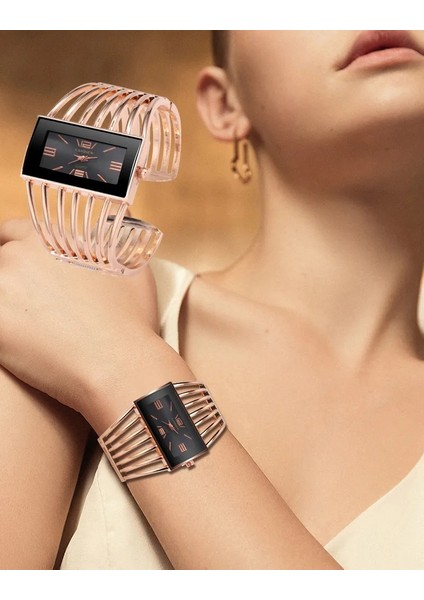 F Bayan Izle Lüks Moda Gül Altın Bileklik Bileklik Izle Kadın Elbise Saat Kadın Bayan Saati Kızlar Kol Saati Relojes (Yurt Dışından) fiyatları