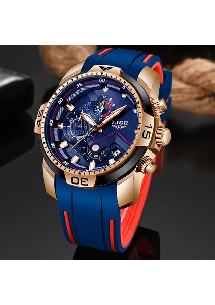 Gül Altın Mavi Relogio Masculino Lıge Erkek Saatler Top Marka Lüks Askeri Spor Izle Erkekler Su Geçirmez Aydınlık Kol Saati Analog Kuvars Izle (Yurt Dışından) fiyatları