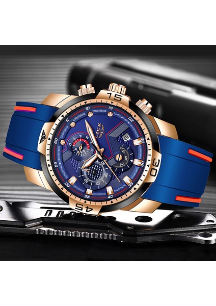 Gül Altın Mavi Relogio Masculino Lıge Erkek Saatler Top Marka Lüks Askeri Spor Izle Erkekler Su Geçirmez Aydınlık Kol Saati Analog Kuvars Izle (Yurt Dışından) modelleri