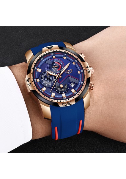 Gül Altın Mavi Relogio Masculino Lıge Erkek Saatler Top Marka Lüks Askeri Spor Izle Erkekler Su Geçirmez Aydınlık Kol Saati Analog Kuvars Izle (Yurt Dışından) indirimleri