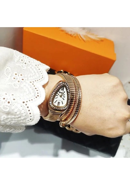 Gümüş Beyaz Benzersiz Yılan Şekilli Kadın Saatler Rhinestone Moda Lüks Marka Bayanlar Izle Elmas Yılan Bilezik Izle Kadın (Yurt Dışından) modelleri