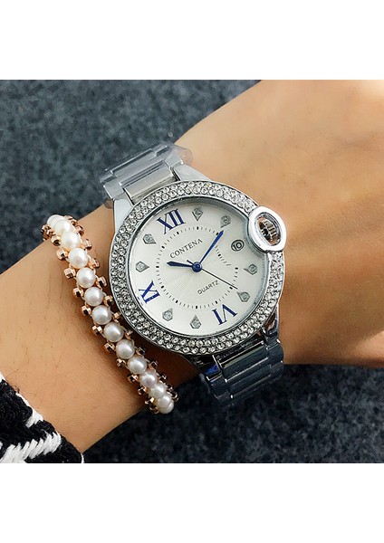 Stil 4 Üst Marka Contena Izle Kadın Saatler Gümüş Altın Bilezik Izle Lüks Elmas Bayanlar Izle Saat Montre Femme Relogio Feminino (Yurt Dışından) modelleri