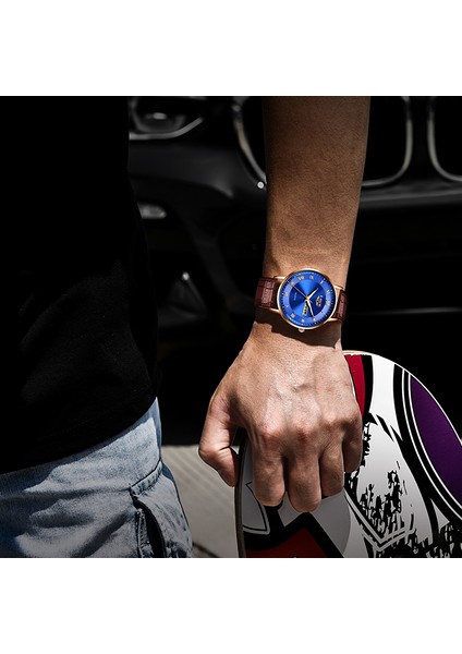 Altın Siyah Lıge Kuvars Erkek Saat Marka Moda Ultra Ince Basit Iş Erkek Saatler Su Geçirmez Takvim Kol Saati Relogio Masculino (Yurt Dışından) fırsatları