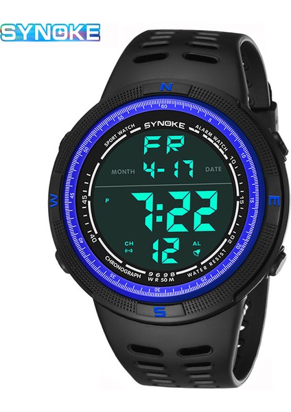 Pedometre A Synoke Pedometre Erkek Dijital Saat Takvim Açık Spor Saatler 50 M Su Geçirmez Elektronik Saat Kol Saati Relogio Masculino (Yurt Dışından)