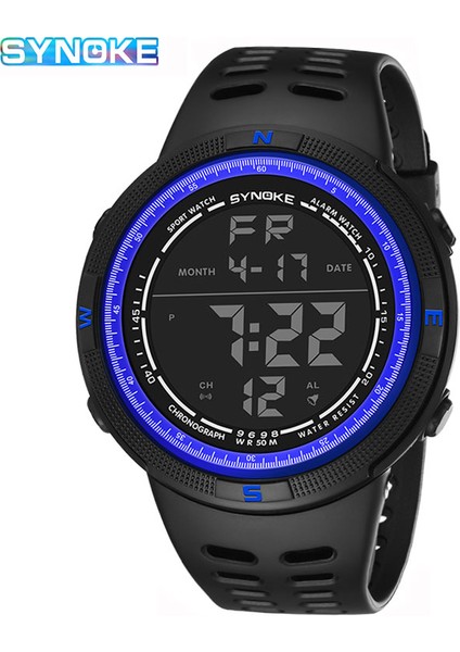 Pedometre A Synoke Pedometre Erkek Dijital Saat Takvim Açık Spor Saatler 50 M Su Geçirmez Elektronik Saat Kol Saati Relogio Masculino (Yurt Dışından)