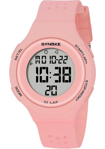 Yükseltilmiş Pembe Synoke Ultrathin Izle Unisex Dijital Kol Saatleri Kız Erkek Saatler Alarm Chrono Öğrenci Saati Rahat Spor LED Moda Izle (Yurt Dışından)