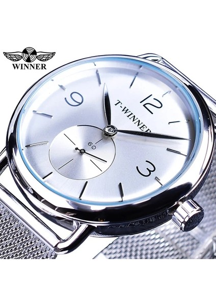 GMT1126-3 Kazanan Siyah Erkek Mekanik Saatler Basit Ince Ince El Rüzgar Analog Paslanmaz Çelik Hasır Bant Kol Saatleri Saat Izle Montre (Yurt Dışından)