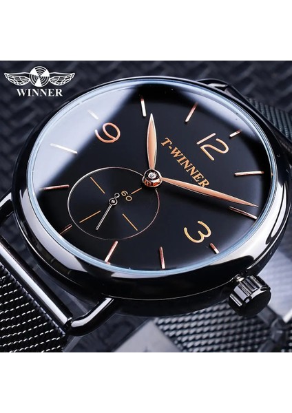 GMT1126-3 Kazanan Siyah Erkek Mekanik Saatler Basit Ince Ince El Rüzgar Analog Paslanmaz Çelik Hasır Bant Kol Saatleri Saat Izle Montre (Yurt Dışından) fiyatları