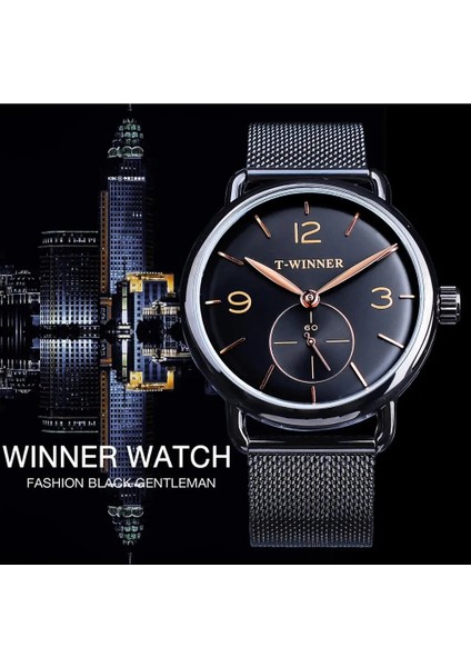 GMT1126-3 Kazanan Siyah Erkek Mekanik Saatler Basit Ince Ince El Rüzgar Analog Paslanmaz Çelik Hasır Bant Kol Saatleri Saat Izle Montre (Yurt Dışından) modelleri