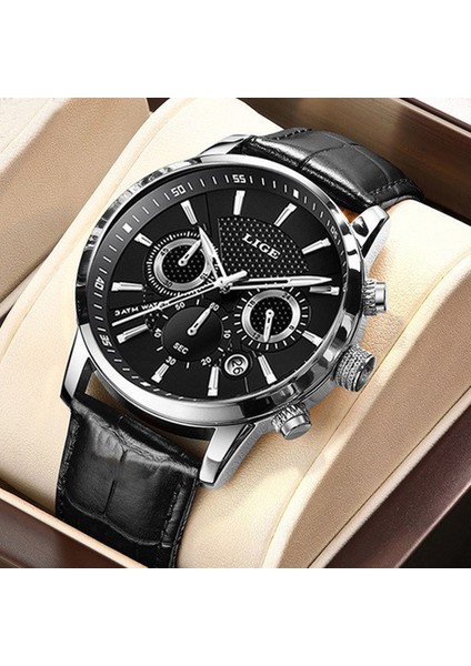 Gümüş Balck S Üst Marka Lüks Kronograf Kuvars Izle Erkekler Spor Saatler Askeri Ordu Erkek Kol Saati Saat Lıge Relogio Masculino (Yurt Dışından)