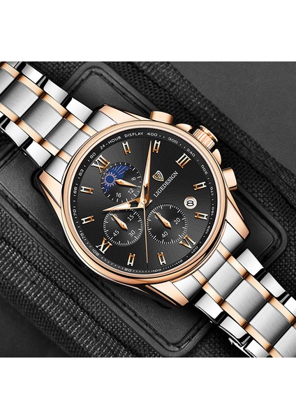 Altın Beyaz Lıge Yeni Kronograf Erkekler Izle Erkekler Spor Rahat Paslanmaz Çelik Aydınlık Bilek Saatler Erkek Yaratıcı Tasarım Kuvars Saat (Yurt Dışından) modelleri