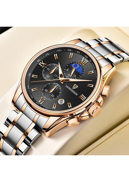 Altın Beyaz Lıge Yeni Kronograf Erkekler Izle Erkekler Spor Rahat Paslanmaz Çelik Aydınlık Bilek Saatler Erkek Yaratıcı Tasarım Kuvars Saat (Yurt Dışından) fırsatları