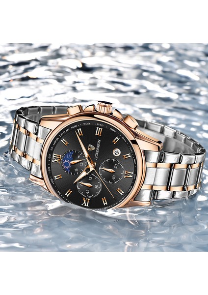 Altın Beyaz Lıge Yeni Kronograf Erkekler Izle Erkekler Spor Rahat Paslanmaz Çelik Aydınlık Bilek Saatler Erkek Yaratıcı Tasarım Kuvars Saat (Yurt Dışından) indirimleri