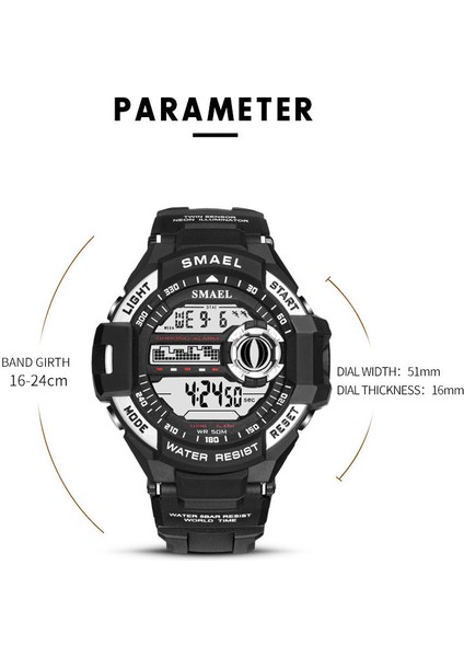 Bluered Erkekler Saatler Spor Askeri Smael Saatler Erkekler Su Geçirmez LED Spor Relogio MASCULINO1516B Yeni Dijital Saatı Askeri Ordu (Yurt Dışından) modelleri