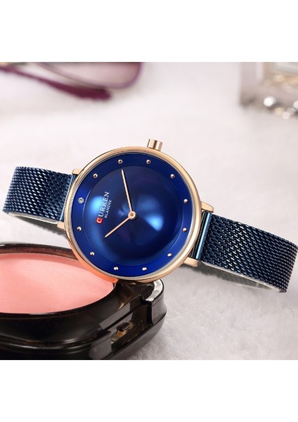 Gümüş Mavi Lüks Marka Bayan Kristal Saat Kadın Gündelik Elbise Bilezik Saatler Curren Reloj Mujer 2018 Kuvars Kol Saati Relogio Kadınsı (Yurt Dışından) fırsatları