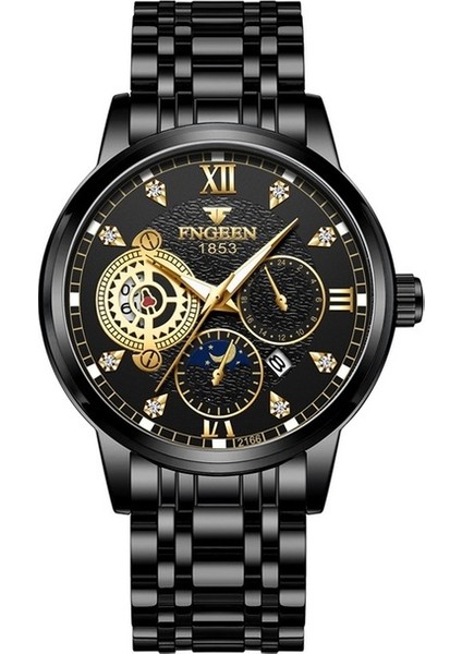 Tamamen Siyah 2022 Yeni Erkek Spor Quartz Saat Gündelik Açık Hava Saati Paslanmaz Çelik Saat Su Geçirmez Aydınlık Erkek Saati Relógio Masculino (Yurt Dışından)