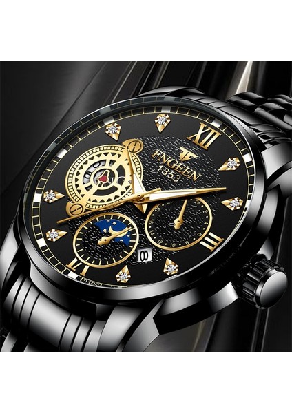 Tamamen Siyah 2022 Yeni Erkek Spor Quartz Saat Gündelik Açık Hava Saati Paslanmaz Çelik Saat Su Geçirmez Aydınlık Erkek Saati Relógio Masculino (Yurt Dışından) fiyatları