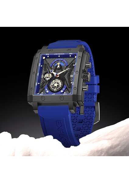 Siyah Gül Lıge Erkekler Saatler Üst Marka Lüks Büyük Kadran Izle Adam Tarih Su Geçirmez Kuvars Kol Saati Spor Chronograph Saat Relogio Masculino (Yurt Dışından)