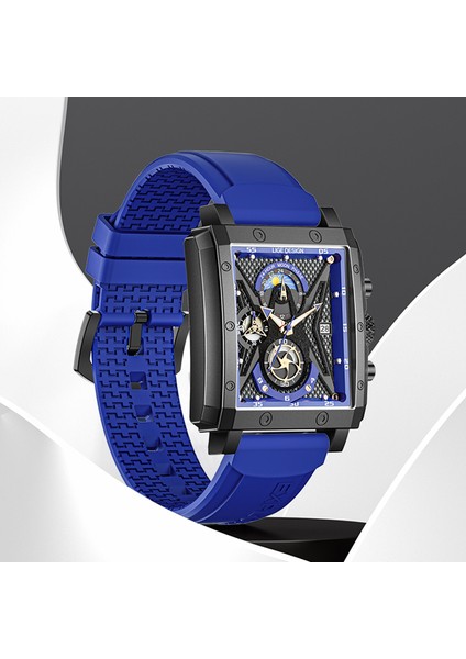 Siyah Gül Lıge Erkekler Saatler Üst Marka Lüks Büyük Kadran Izle Adam Tarih Su Geçirmez Kuvars Kol Saati Spor Chronograph Saat Relogio Masculino (Yurt Dışından)