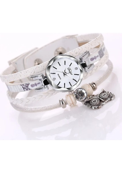 Siyah Reloj Mujer Kadınlar Için Saat Tankı Saat El Dokuması Baykuş Kolye Bilezik Saat Bayanlar Bilezik Saat Üreticileri Vintage Saat (Yurt Dışından) modelleri