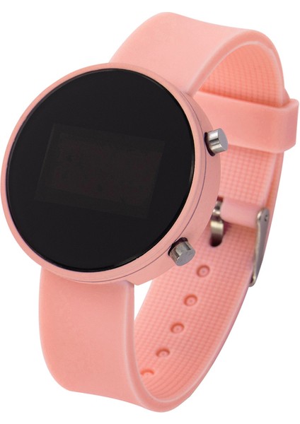 Pembe LED Saatler Dijital Erkek Kadın Altın Yuvarlak Kadran Tarih Kronometre Silikon Elektronik Spor Kol Saati Erkek Saat Relogio Masculino (Yurt Dışından)
