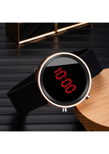 Pembe LED Saatler Dijital Erkek Kadın Altın Yuvarlak Kadran Tarih Kronometre Silikon Elektronik Spor Kol Saati Erkek Saat Relogio Masculino (Yurt Dışından) fiyatları