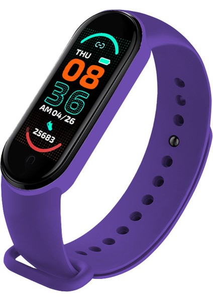 Yıldızlı Gökyüzü Mor M6 Akıllı Izle Erkekler Spor Izci Saatler Kalp Hızı Sağlık Monitörü M6 Akıllı Bant Spor Kadın Çocuklar Ios Android Için Bilezik (Yurt Dışından)