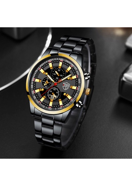 Gösterildiği Gibi 5 2023 Yeni Moda Erkek Izle Lüks Paslanmaz Çelik Kuvars Saatler Iş Deri Erkek Takvim Rahat Saat Relogio Masculino (Yurt Dışından)