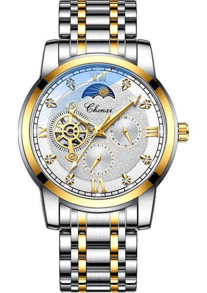 Gümüş Kara Kutu Chenxi Yeni Saatler Mekanik Otomatik Izle Erkekler Su Geçirmez Tourbillon Spor Saat Paslanmaz Çelik Kol Saati Relogio Masculino (Yurt Dışından) fiyatları