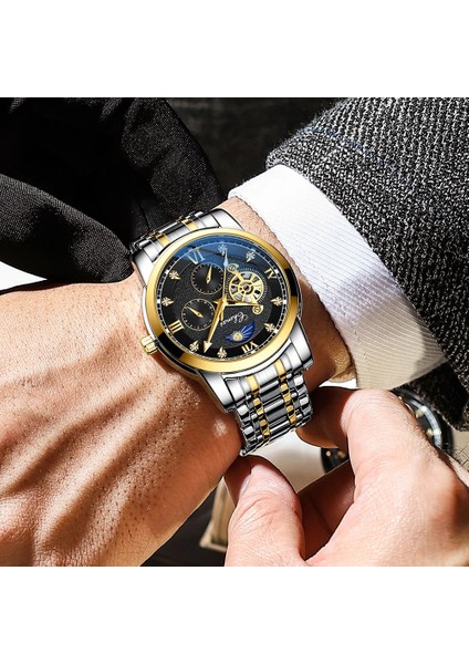 Gümüş Kara Kutu Chenxi Yeni Saatler Mekanik Otomatik Izle Erkekler Su Geçirmez Tourbillon Spor Saat Paslanmaz Çelik Kol Saati Relogio Masculino (Yurt Dışından) fırsatları